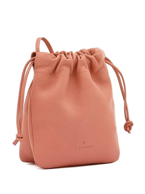 Borsa a secchiello da donna in pelle colore pompelmo Il BISONTE | BBU030PV0048PK220